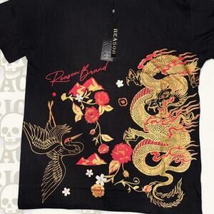 Reason Brand “Golden Dragon” Graphic Tee — Black (L)